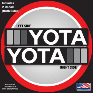 Yota Tri-color Bedside Decal For Toyota Lovers (Includes 2 Decals) - Picture 1 of 8