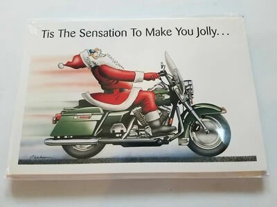 TARJETAS DE NAVIDAD HARLEY DAVIDSON #X483 JOLLY SANTA ON HIS HARLEY (10) Foto 1 de 3