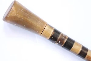 Antik Vintage gestapelte Ringe Hornstock Gehstock 62 Teile - Bild 1 von 12