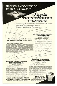 QST Ham Radio Magazine Print Ad hy-gain THUNDERBIRD TRIBANDERS ANTENNAS(7/66) - Picture 1 of 1