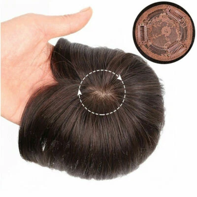 Pelucas superiores para mujer 100 % real para cabello humano toupee bob clip Foto 1 de 4