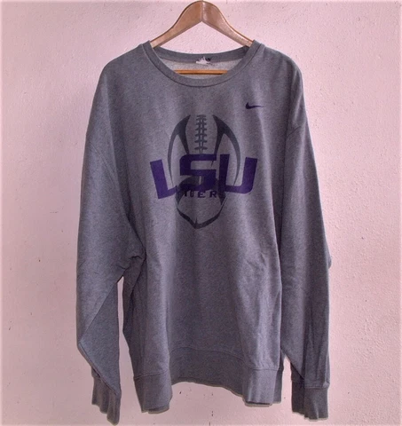 VINTAGE LSU TIGERS TEAM ISSUED #75 NIKE FOOTBALL SWEATSHIRT Cover