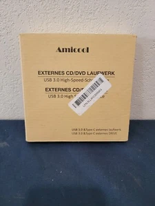 AMICOOL Portable External Optical Drive w/ USB-A & USB-C Cable - OPEN BOX - Picture 1 of 4
