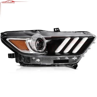 Right Side Headlight Assembly Lamp For 2015-2020 Ford Mustang FO2518124 - Изображение 1 из 4