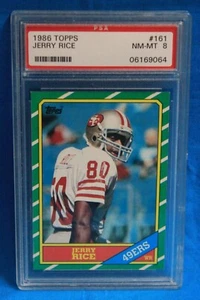 1986 TOPPS # 161 Jerry Rice RC PSA 8 NM-MT # 06169064  SAN FRANCISCO 49ers !!! - Picture 1 of 2