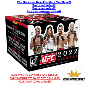 2022 UFC PANINI DONRUSS BASE SINGLE TRADING CARDS (NO.1-200)-PICK YOUR OWN CARDS