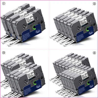 AIZREDIW Kompatibel für Brother TZe-231 Schriftband 12mm 0.47" Schwarz auf Weiß PT-Touch