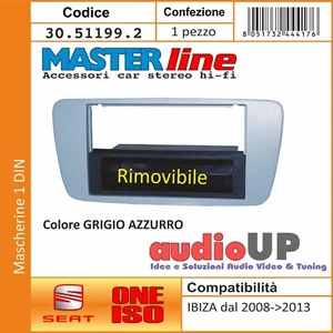 Mascarilla Radio 1 Din Seat Ibiza 2008 Al 2013. Adaptador Color Gris Claro - Imagen 1 de 2