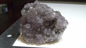 3" x 3 1/2" schön! Amethyst Cluster mit Calcit 2-seitiges Display Exemplar - Brasilien - Bild 1 von 11