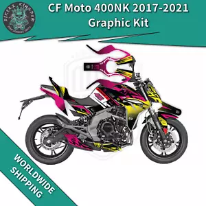 CF MOTO 400NK 2017-2021 Dunlop Race Diseño Brillante Kit Gráfico Juego de Pegatinas - Imagen 1 de 8