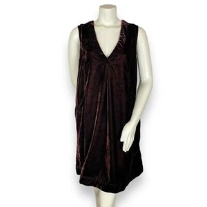 Samt April Cornell Kleid Pullover Burgunderrot Braun V-Ausschnitt Damen Größe Medium - Bild 1 von 13