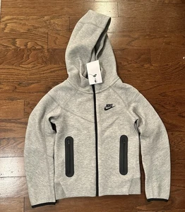 Nike Tech Pack Fleece Sportswear Full Zip Hoodie Kids Sz XS Grey FD3285-063 - Picture 1 of 5