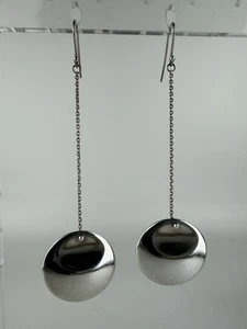 Tiffany & Co. Elsa Peretti 925 Spain Thumbprint Disc Earrings Sterling Silver - Picture 1 of 11