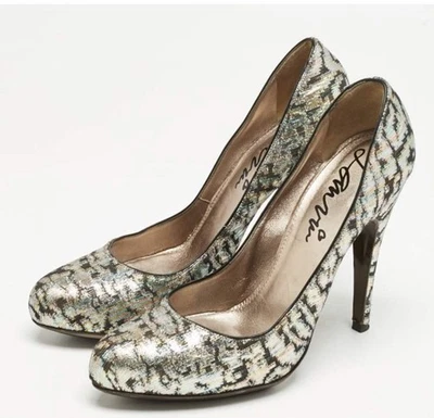 Lanvin Multicolor Printed Fabric Pumps Size 37.5 - Image 1 of 4