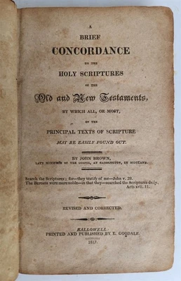 1817 CONCORDANCE to OLD & NEW TESTAMENTS antique AMERICANA - Image 1 of 4