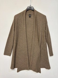 Cárdigan tejido Eileen Fisher 100 % lana frente abierto suéter talla grande D038-13 - Imagen 1 de 14