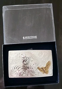 Montana Silversmiths Soaring American Eagle Silver & Gold Plated Belt Buckle NEW - Picture 1 of 8