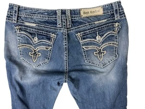 Rock Revival Jeans Easy Boot Women's 38 x 27.5 High Rise Western Cowgirl Bling - Picture 1 of 11