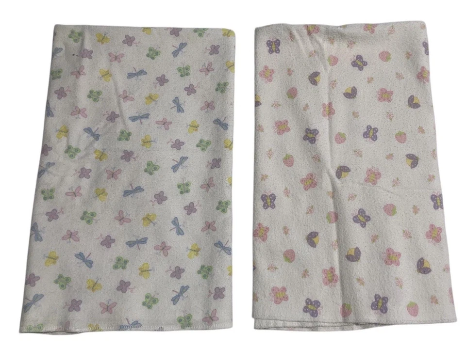 Lote - 2 Mantas Receptoras Bebé Mariposa Libélula Tiddliwinks Corderos e Hiedra Foto 1 de 4