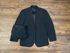 $1100 Rare Statement Confidence Wool Blazer Mens 44R Black Suit And 38R Pants - Picture 1 of 24