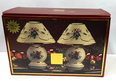 NUEVO Lenox INVIERNO SALUDOS TÉ LÁMPARAS Cardenales Juego de 2 - ENVÍO GRATUITO Foto 1 de 4