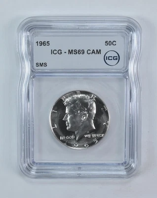 1965 Kennedy Half Dollar SMS MS69 CAM ICG - Image 1 of 4