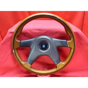 NARDI Elite Wood 36.5Φ Steering Wheel Wood Grain Rubber Pad JDM Used - Bild 1 von 17