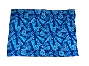 Disney Pixar Monsters Inc University Twin Flat Sheet Blue Flag Pennants - Picture 1 of 5