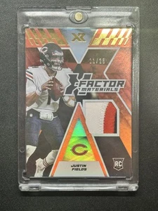Justin Fields RC /25 Patch – 2021 XR X-Factor Materials – Bears Rookie Card - Picture 1 of 2