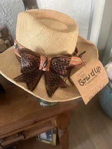 Cattle Cait Damen Leder Hutband für Cowboyhut. Feder Design/ Schleife. - Bild 1 von 7