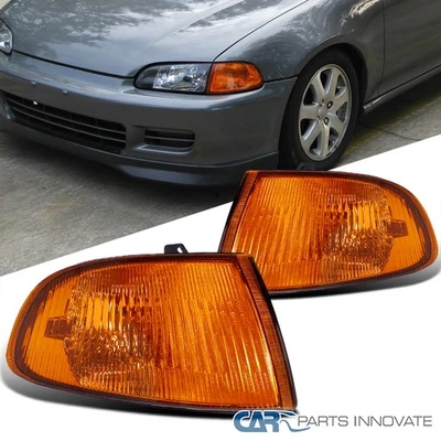 Fits 92-95 Honda Civic 2/3Dr Replacement Corner Lights Amber Turn Signal Lamps - Image 1 of 4