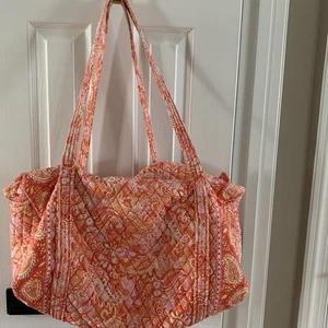 Bolso de Lona VERA BRADLEY Sherbet Paisley Acolchado Viaje Estampado Naranja Cremallera RETIRADO - Imagen 1 de 19