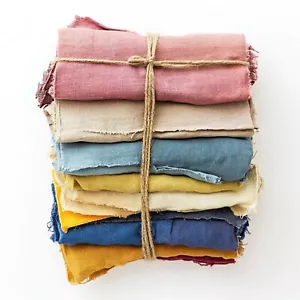 50 Pcs Mix Natural Linen Fabric Remnants Linen fabric scraps /Linen Scraps Bundl - Picture 1 of 9