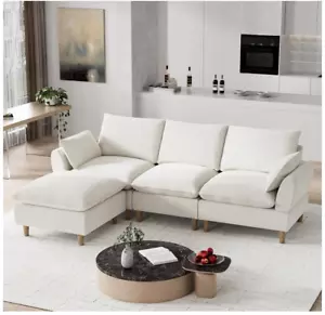 118" Oversized Convertible Sectional Sofa L-Shape Couch Sofa 07033 pick up only - Picture 1 of 8