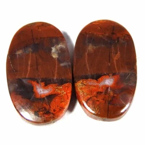 28.85Cts100%Natural Moroccan Seam Agate Oval Pair Cab Rare Pair Gemstone - Picture 1 of 3
