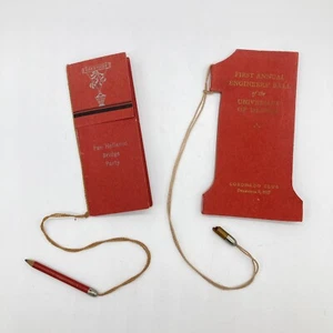 2 Antique Bridge Score & Dancing Cards Party Ephemera 1920's Pencil Ballspende - Picture 1 of 16