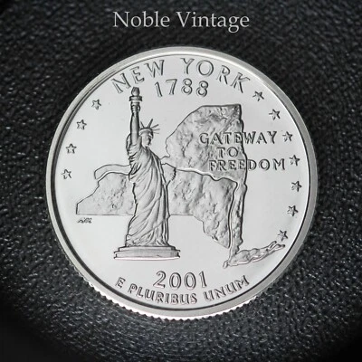 2001 S Silver Proof New York State Quarter - 90% Silver - From a Proof Set - Image 1 of 2