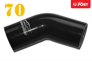 Tubo de manguera de aire turbo unificador de codo de silicona de 45 grados de 4 capas 70 mm 2,75"" 2-3/4"" negro - Imagen 1 de 6