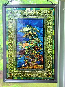 Stained Glass Peonies Blown in The Wind MFA Boston John La Farge 14" x 10" VTG - Picture 1 of 8