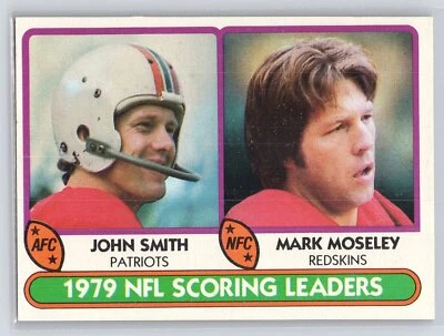 1980 Topps #334 1979 Scoring Leaders - John Smith / Mark Moseley - Image 1 of 2