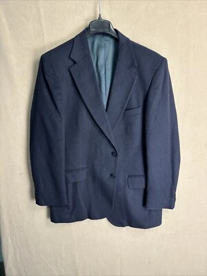 Blazer 44L Azul Marino Robert Stock 2 Botones Para Hombre Lana Pesada Tweed Sensación Foto 1 de 4