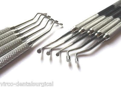 VIRCO UK 5X AMALGAM PLASTIC FILLING SMOOTH & SERRATED INSTRUMENT PLUGGERS SET DENTAL