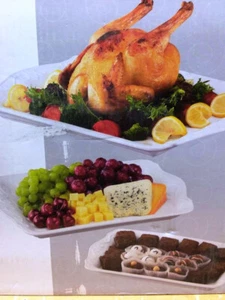 SERVING TRAYS White,Trays,Buffe,Kitchen,Party,Event,Dining, - Picture 1 of 2