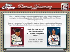 2021 Topps Chrome Platinum Anniversary Baseball - Base Set, Refractor, Parallel