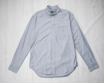 Gitman Vintage $215 Blue Red Archive Jacquard Oxford Shirt Button Down Collar S - Image 1 of 4