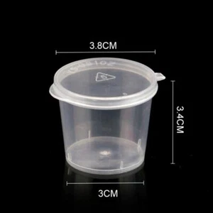 100x/Set Small Plastic Sauce Cups Food Storage Containers Clear NEWN - Picture 1 of 7