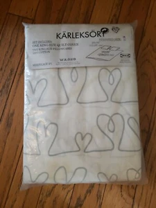 SELTEN GRAU Ikea KARLEKSORT King Quilt Cover Set Neu Versiegelt Auslauf Ausverkauft - Bild 1 von 10