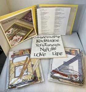 Family Moments 8x8 Scrapbook Complete Kit Album Paper Letters Yellow Cloth Case - Picture 1 of 8