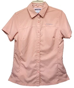 Columbia Omni Shade Damen Small Button Up Shirt Peach Belüftet Kurzarm - Bild 1 von 6