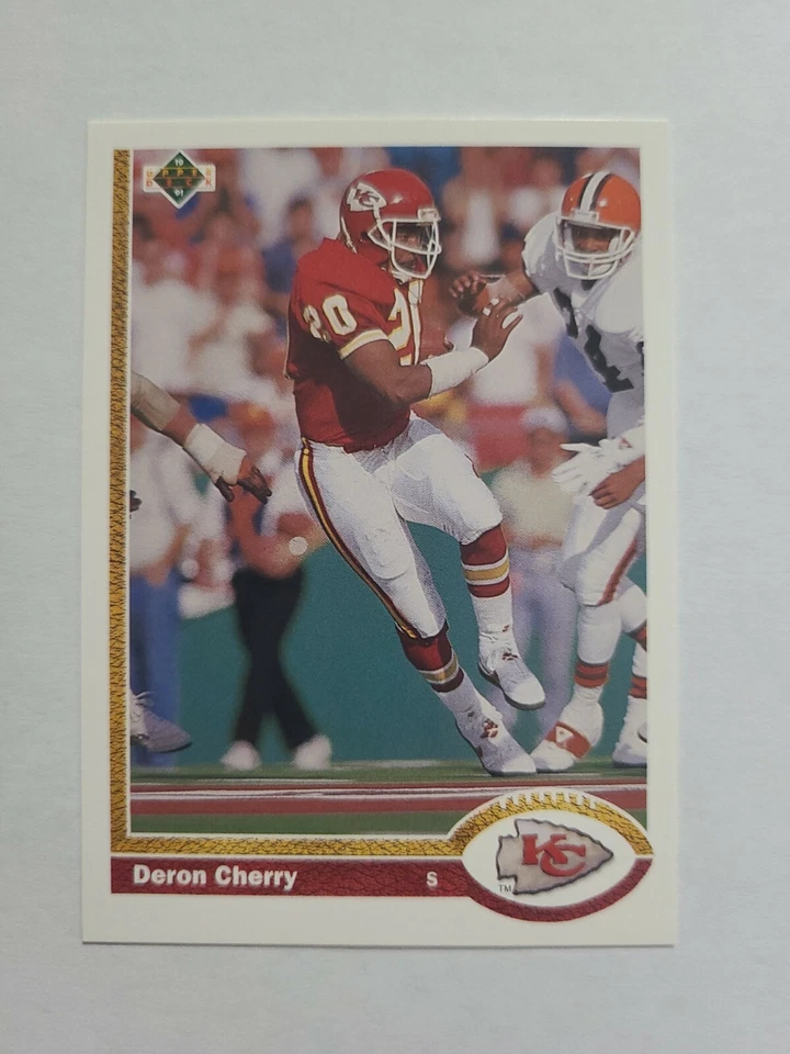 DERON CHERRY 1991 UPPER DECK FOOTBALL CARD # 374 E1036 - Image 1 of 1